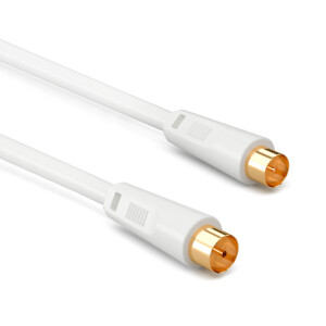 30m antenna cable 100dB 2-fold BZT/CE with IEC plug to IEC socket WHITE