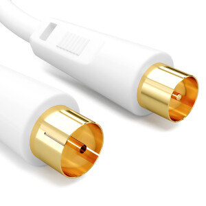 50m antenna cable 100dB 2-fold BZT/CE with IEC plug to IEC socket WHITE