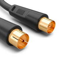 3,75m Antenna Cable 100dB 2-Fold BZT/CE with IEC Plug to IEC Socket BLACK