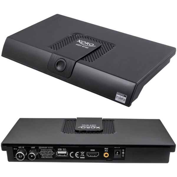 Schwarz HDMI, H.265, kartenloses Irdeto-Zugangssystem für freenet TV, Mediaplayer, PVR Ready, USB 2.0, 12V Xoro HRT 8720 HEVC DVB-T/T2 Receiver  