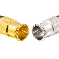 0,5 m - 10 m SAT Anschluss Kabel mit 2 x vergoldeten oder vernickelten Vollmetall F-Schnellstecker Quickfix Farbe wählbar