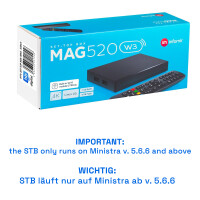 MAG 520w3 IPTV Set Top Box mit 4K Unterstützung Linux WLAN integriert