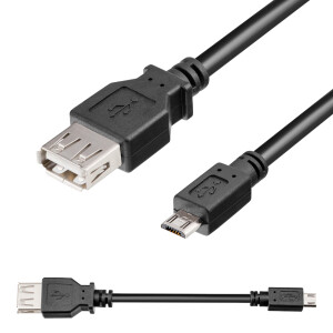 USB adapter USB 2.0 micro B male to USB 2.0 A female