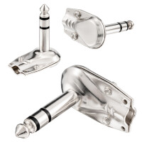 6,3 mm jack plug stereo elbow with metal housing