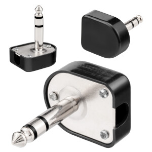 6,3 mm jack plug stereo elbow with plastic housing