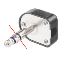 Fiche jack stéréo 6,3 mm avec angle de bo&icir