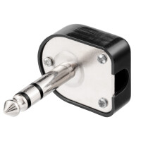 Fiche jack stéréo 6,3 mm avec angle de bo&icir