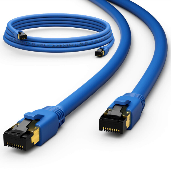 1 m RJ45 Patch Cable CAT 8.1 S/FTP LSZH Blue