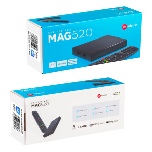 Rückläufer MAG 520 IPTV Set Top Box mit 4K Unterstützung Linux