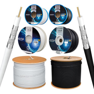 25m - 500m Coaxial Cable Galaxy 135dB 5-fold Steel Copper...