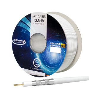 100 m Coaxial cable Galaxy 135 dB 5-fold steel copper WHITE
