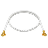 4 m SAT connection cable 135dB 5-fold shielded pure copper with 2 x angle compression plugs WHITE