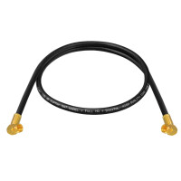 2 m SAT connection cable 135dB 5-fold shielded pure copper with 2 x angle compression plugs BLACK