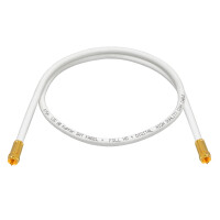 1 m SAT connection cable 135dB 5-fold shielded pure copper with compression plugs gold-plated WHITE