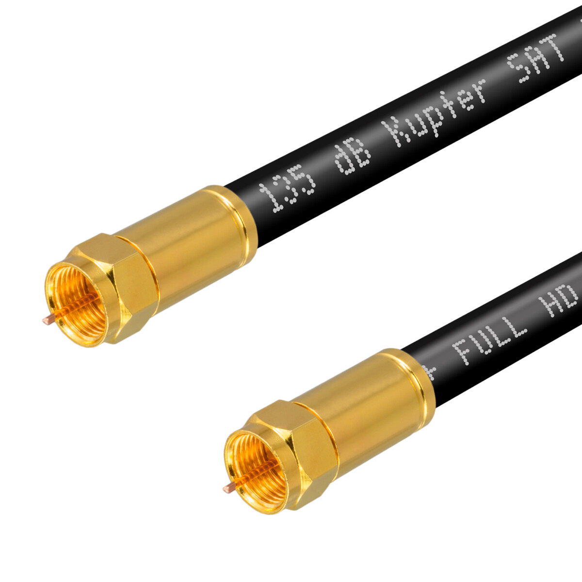 SKT Koaxialkabel 500 Cm, F-Stecker Vergoldet, 3-fach Geschirmt Für Modem, SAT, Kabelfernsehen - Weiß