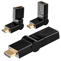 HDMI adapter HDMI plug / HDMI socket angle rotator gold-plated