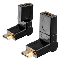 HDMI Adapter HDMI-Stecker / HDMI-Buchse Winkel Rotator vergoldet