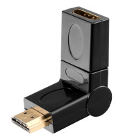 HDMI Adapter HDMI-Stecker / HDMI-Buchse Winkel Rotator vergoldet