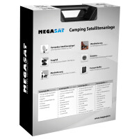 SET Sat system Megasat for camping in a case + single LNB + connection cable white