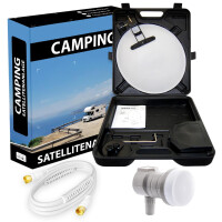 Megasat satellite system for camping in a case + Fuba single LNB + 3.5m connection cable