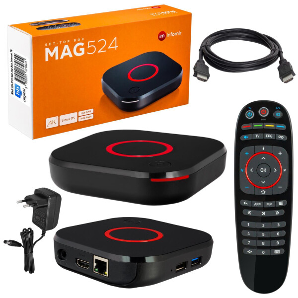 MAG 524 IPTV Set Top Box 4K and HEVC H.265 Linux, 85,90 €
