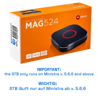 MAG 524 IPTV Set Top Box mit 4K und HEVC H 265 Unterstü