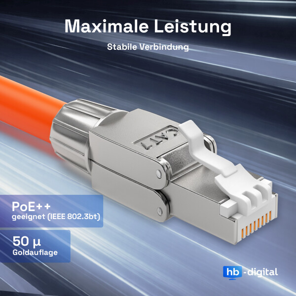 Quevati 12 stuks CAT 7 RJ45 netwerkstekker zonder gereedschap voor LAN-kabel, volledig afgeschermd STP, 10 Gbit/s, compatibel met Cat 7-kabel, LAN-stekker CAT 7 voor ethernet, AWG 22-24