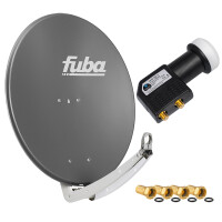 Sat Anlage SET Satellitenschüssel Fuba DAA 780 78cm Aluminium anthrazit mit LNB Twin hb-digital UHD 202 S