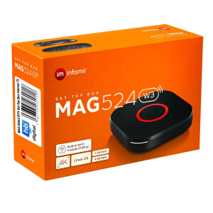 MAG 524w3 IPTV Set Top Box with 4K and HEVC H 265 support Linux Wi-Fi integrated