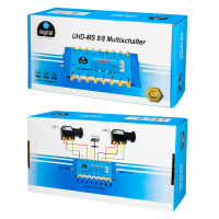 Rückläufer Multischalter SAT hb-digital UHD-MS 9/8 bis zu 8 Teilnehmer