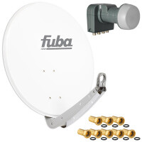 Sat Anlage SET Satellitenschüssel Fuba DAA 650 65cm weiß mit LNB Quad Fuba DEK 417