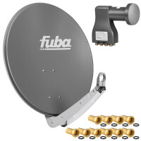 Satellite System SET Satellite dish Fuba DAA 650 65cm anthracite with LNB Octo Fuba DEK 817