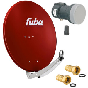 Satellite System SET Satellite dish Fuba DAA 780 78cm brick red with LNB Single Fuba DEK 117