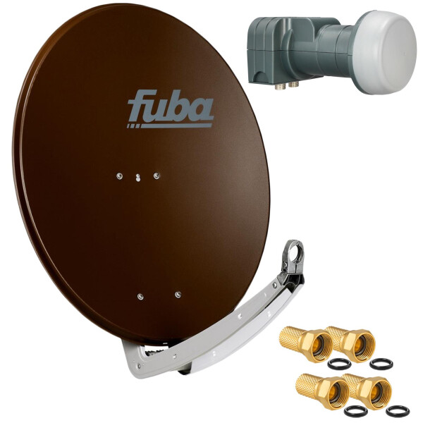 Satellite System SET Satellite dish Fuba DAA 780 78cm brown with LNB Twin Fuba DEK 217