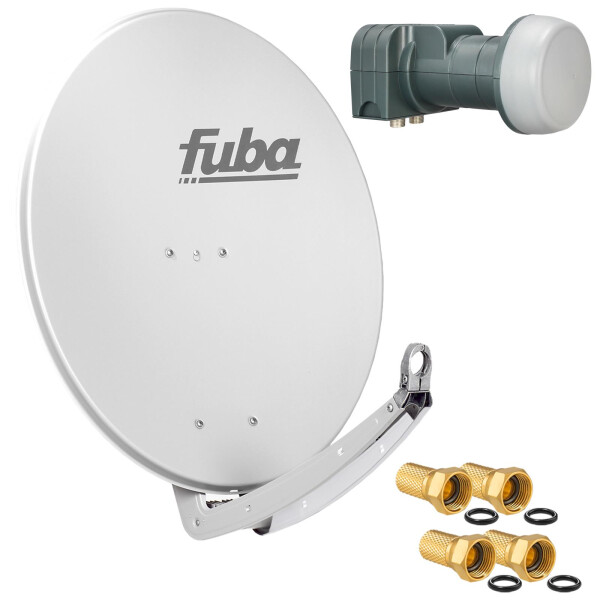 Satellite System SET Satellite dish Fuba DAA 780 78cm light grey with LNB Twin Fuba DEK 217
