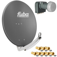 Satellite System SET Satellite dish Fuba DAA 780 78cm anthracite with LNB Quad Fuba DEK 417