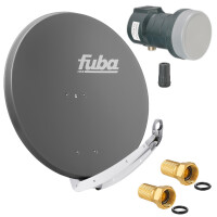 Satellite System SET Satellite dish Fuba DAA 850 85cm anthracite with LNB Single Fuba DEK 117
