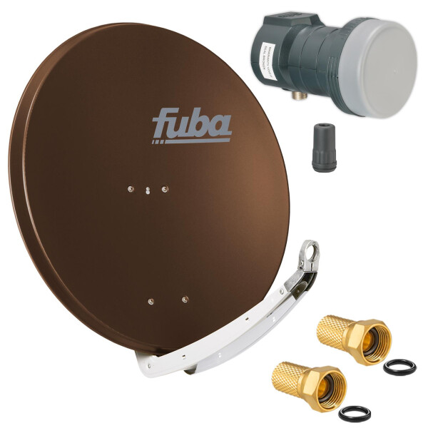 Satellite System SET Satellite dish Fuba DAA 850 85cm brown with LNB Single Fuba DEK 117
