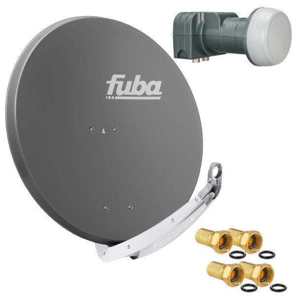 Sat Anlage SET Satellitenschüssel Fuba DAA 850 85cm anthrazit mit LNB Twin Fuba DEK 217
