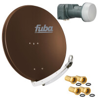 Satellite System SET Satellite dish Fuba DAA 850 85cm brown with LNB Twin Fuba DEK 217