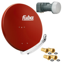 Satellite System SET Satellite dish Fuba DAA 850 85cm brick red with LNB Twin Fuba DEK 217