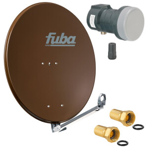 Sat Anlage SET Satellitenschüssel Fuba DAL 800 80cm braun mit LNB Single Fuba DEK 117