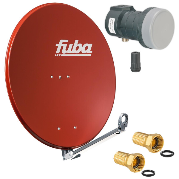 Sat Anlage SET Satellitenschüssel Fuba DAL 800 80cm ziegelrot mit LNB Single Fuba DEK 117