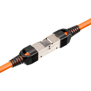 Netzwerkkabel Verbinder LSA Anschluss LAN Kabel Verbinder CAT 6a mit Knickschutztülle, werkzeuglos