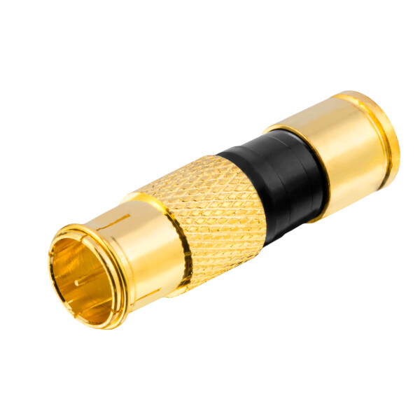 Kompression F-Quikstecker für Koaxkabel Ø 6,8 - 7,4 mm vergoldet