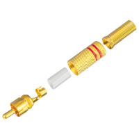 Fiche Cinch / fiche RCA en métal plaqué or 6 m