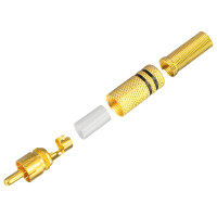 Cinch Plug Metal Gold Plated 6mm Black 3