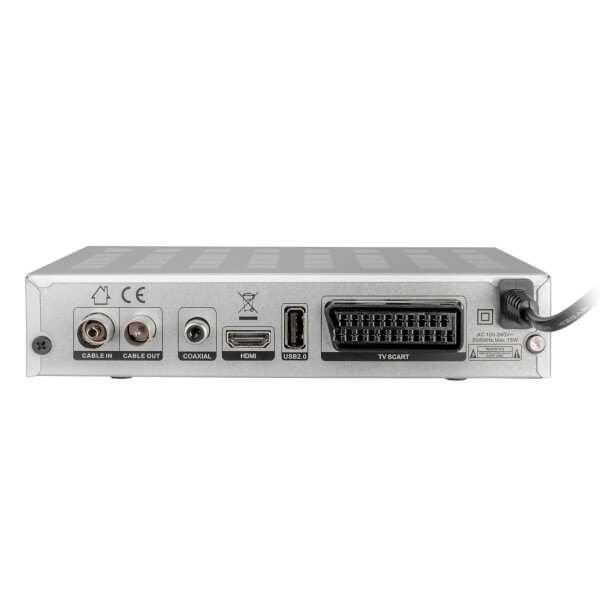 RED OPTICUM AX C100s HD Récepteur câble avec Fonction d'enregistrement PVR I Récepteur câble numérique HD EPG USB Coaxial Audio I Récepteur pour la télévision par câble I Argenté SCART HDMI 