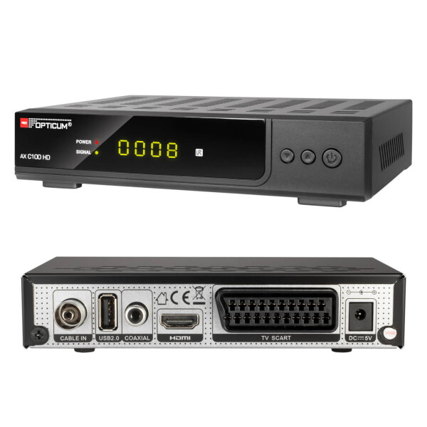Opticum mit PVR RED AX C100 HD Kabel Receiver HDTV DVB-C 1080p HDMI USB 5M 