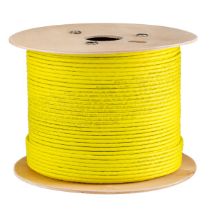 100m network cable CAT 7a duplex Ethernet cable max. 1200 MHz S/FTP AWG23 LSZH (2x8 wires) yellow